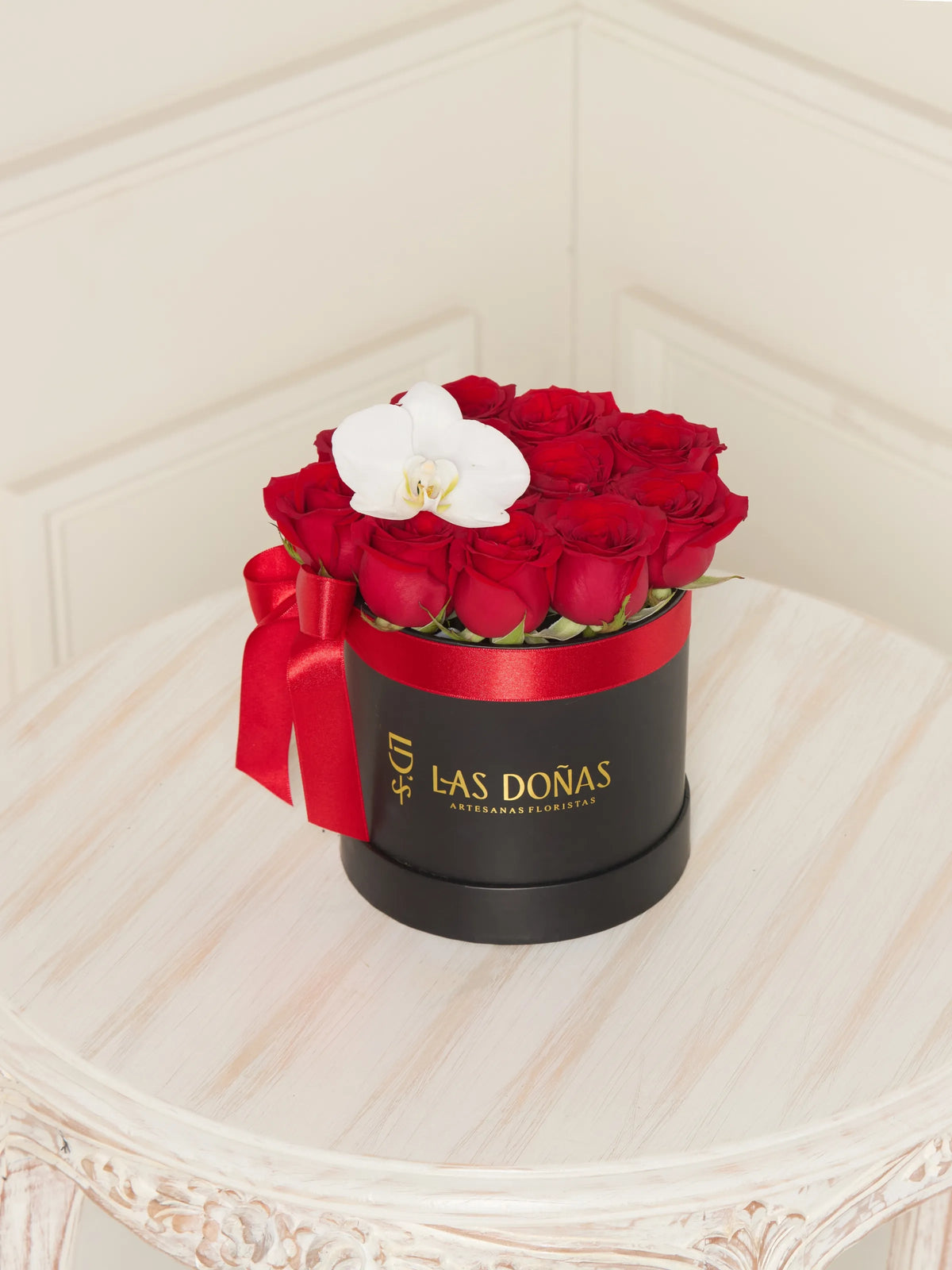 Box de rosas y orquidea - Clásico