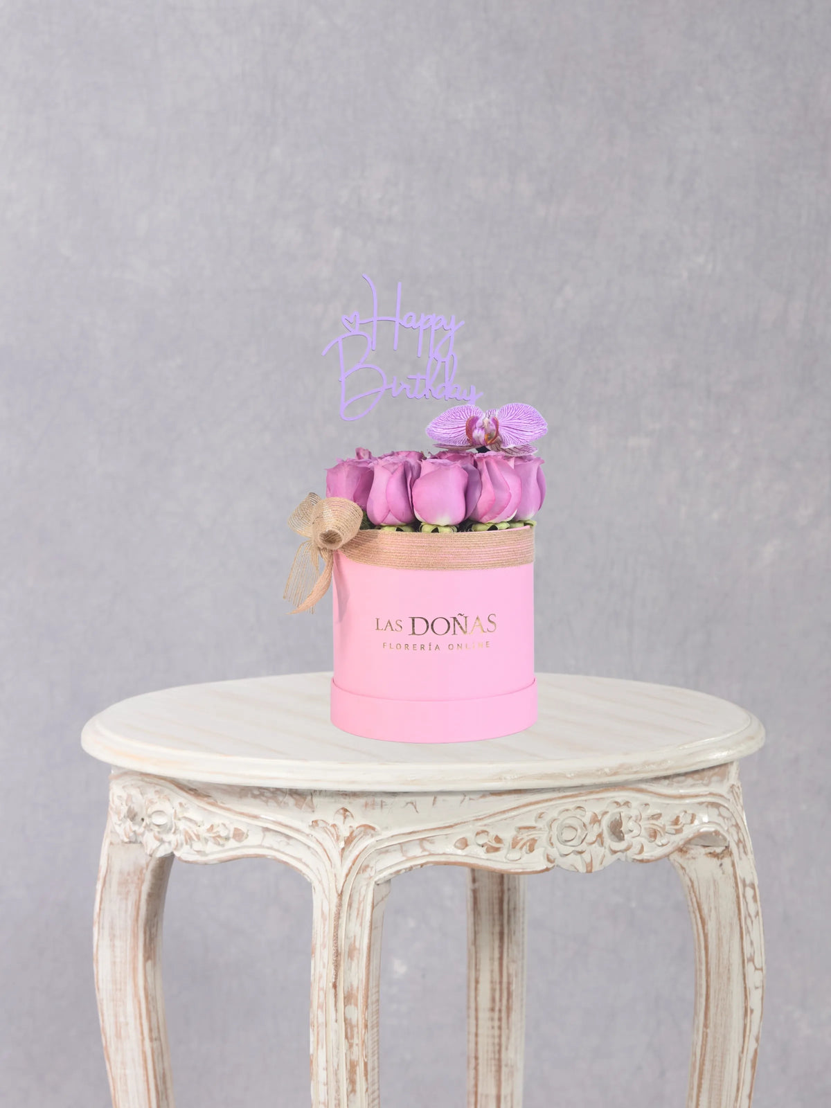 Box De Rosas Y Orquídea Hb