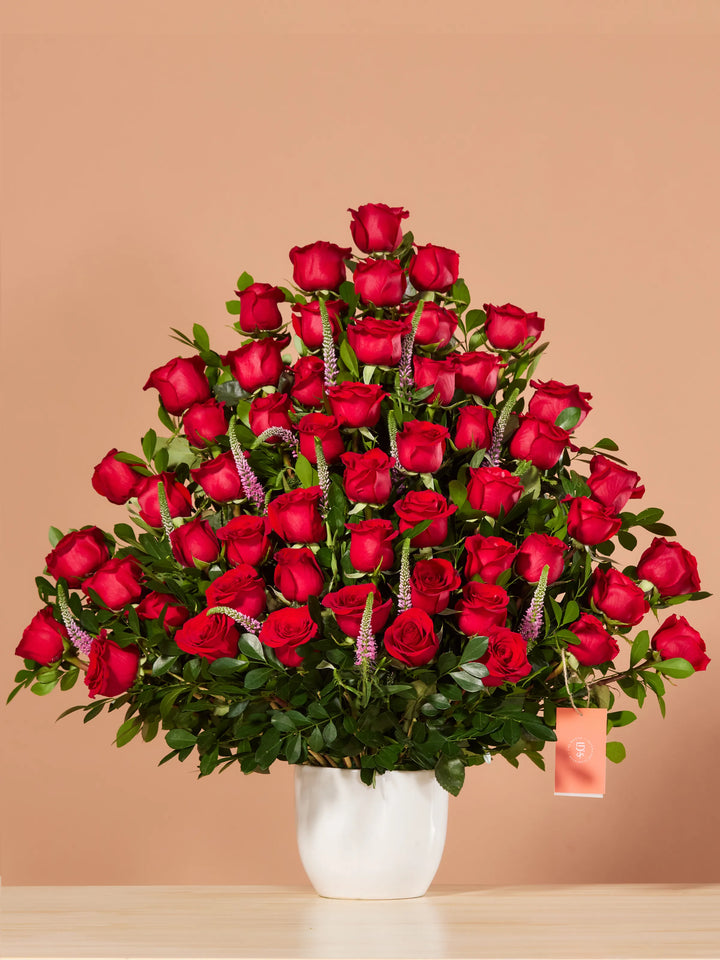 Abanico de Rosas Rojas