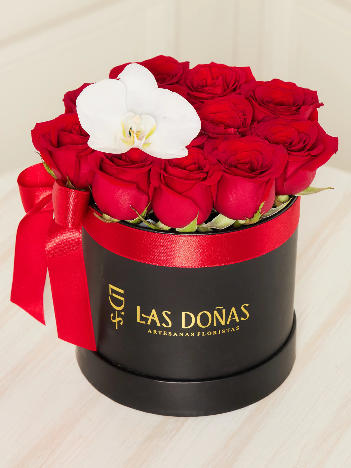 Box de rosas y orquidea