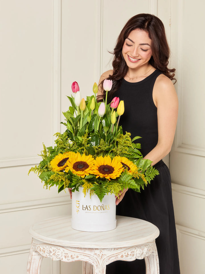 Box de Tulipanes y Girasoles · Premium