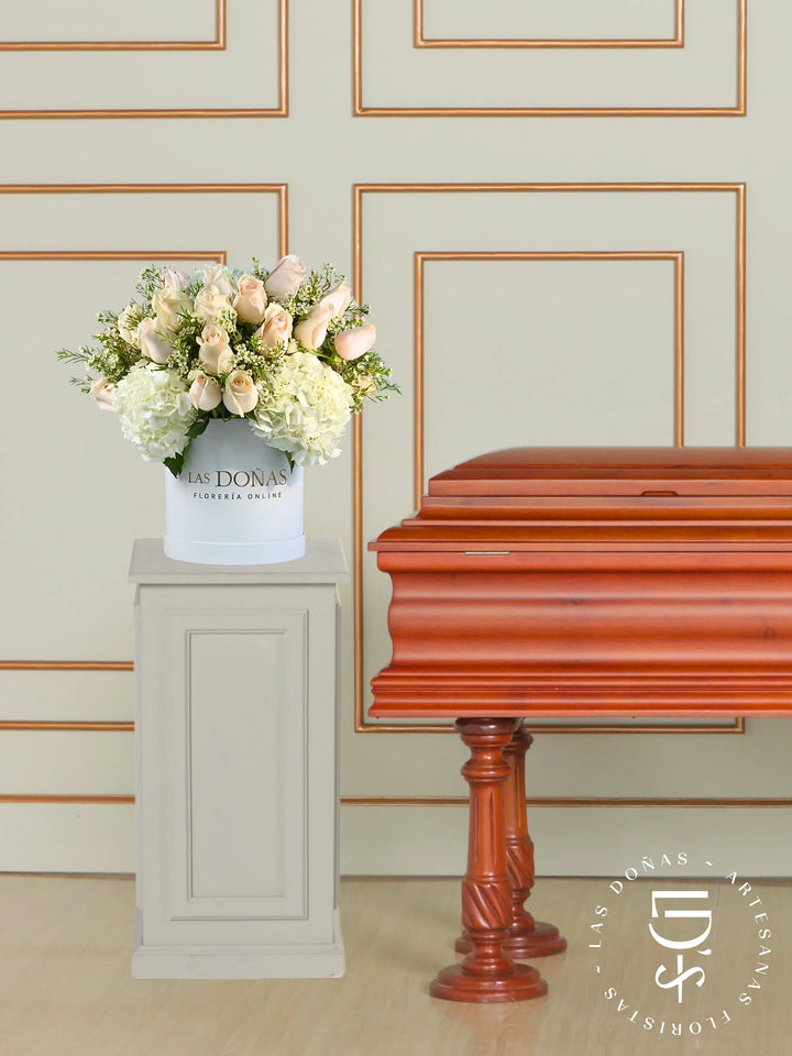 Box Condolencias box floral con 36 rosas blancas