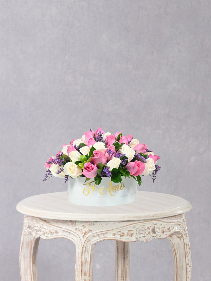 Box Te Amo box floral con 45 rosas