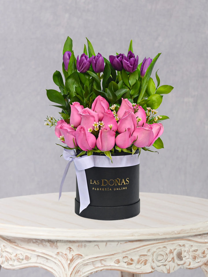 Box Rosas Y Tulipanes