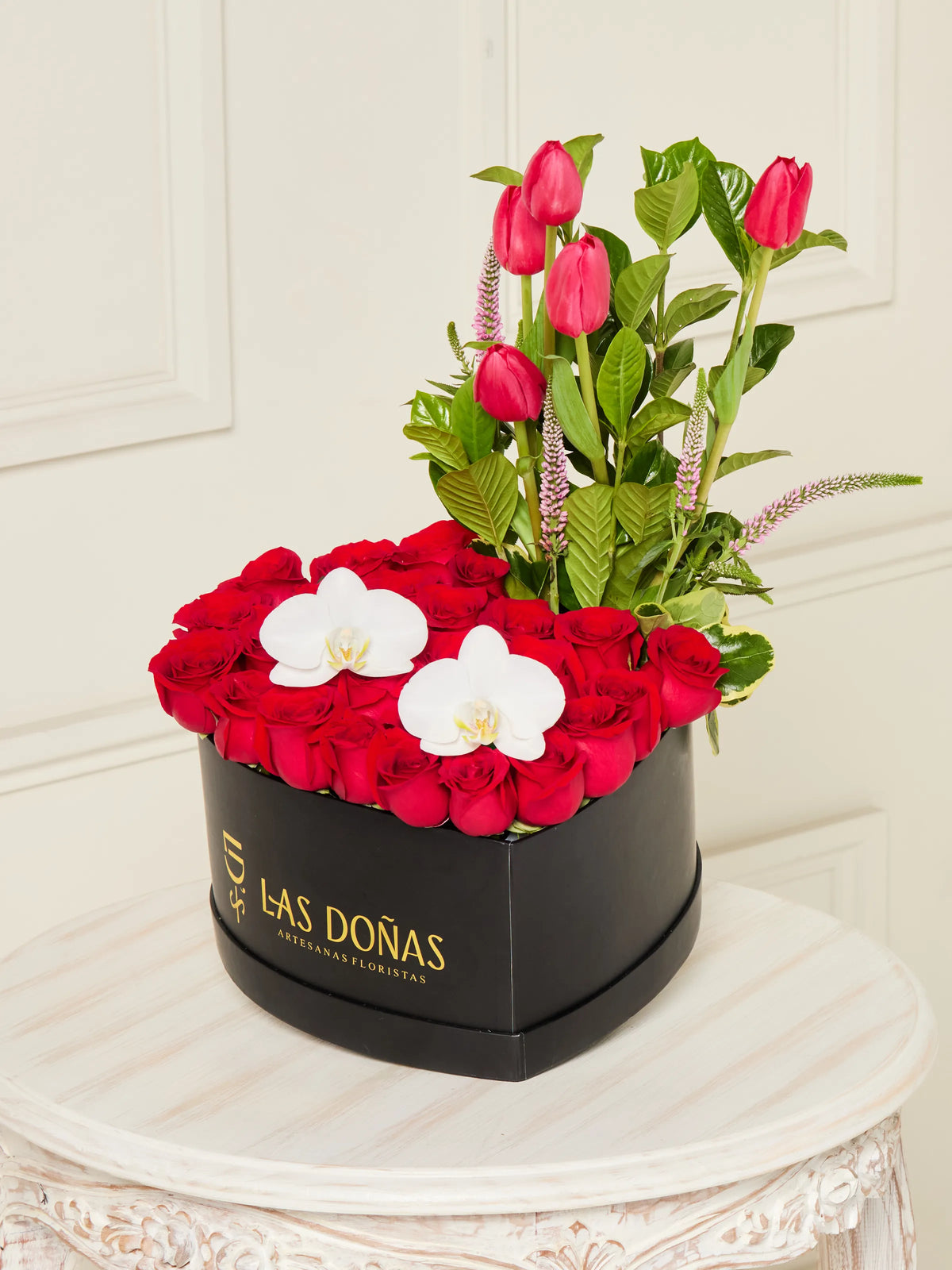 Corazón de Rosas y Tulipán · Premium