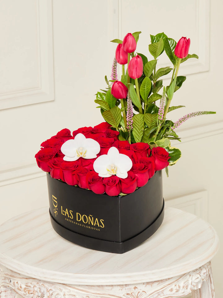 Corazón de Rosas y Tulipán · Premium