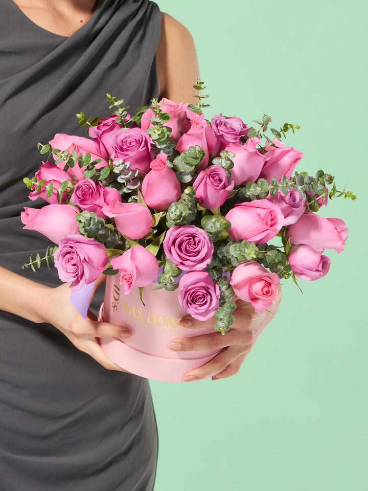 Box de Rosas Lilas y Rosadas · Clásico