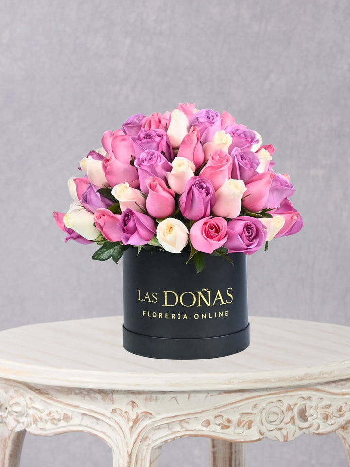 Box Adele box floral con 70-75 rosas