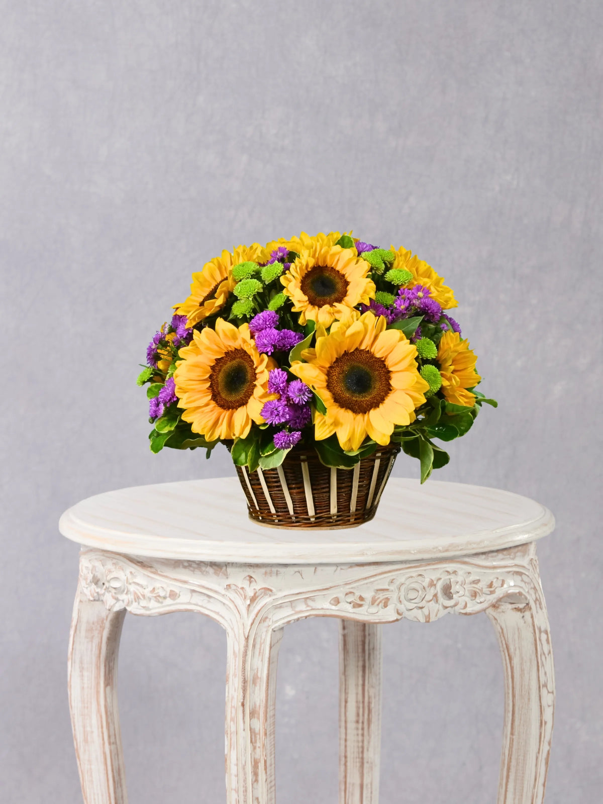 Cesta De Girasoles Radiantes