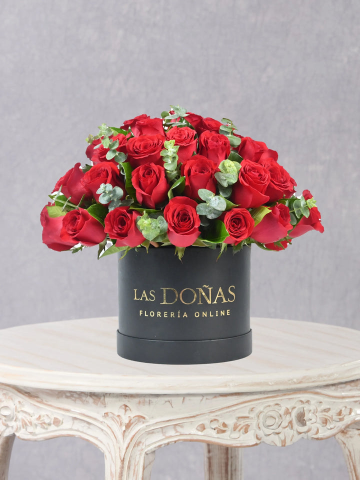 Box De Rosas Premium box floral con 40-45 rosas rojas