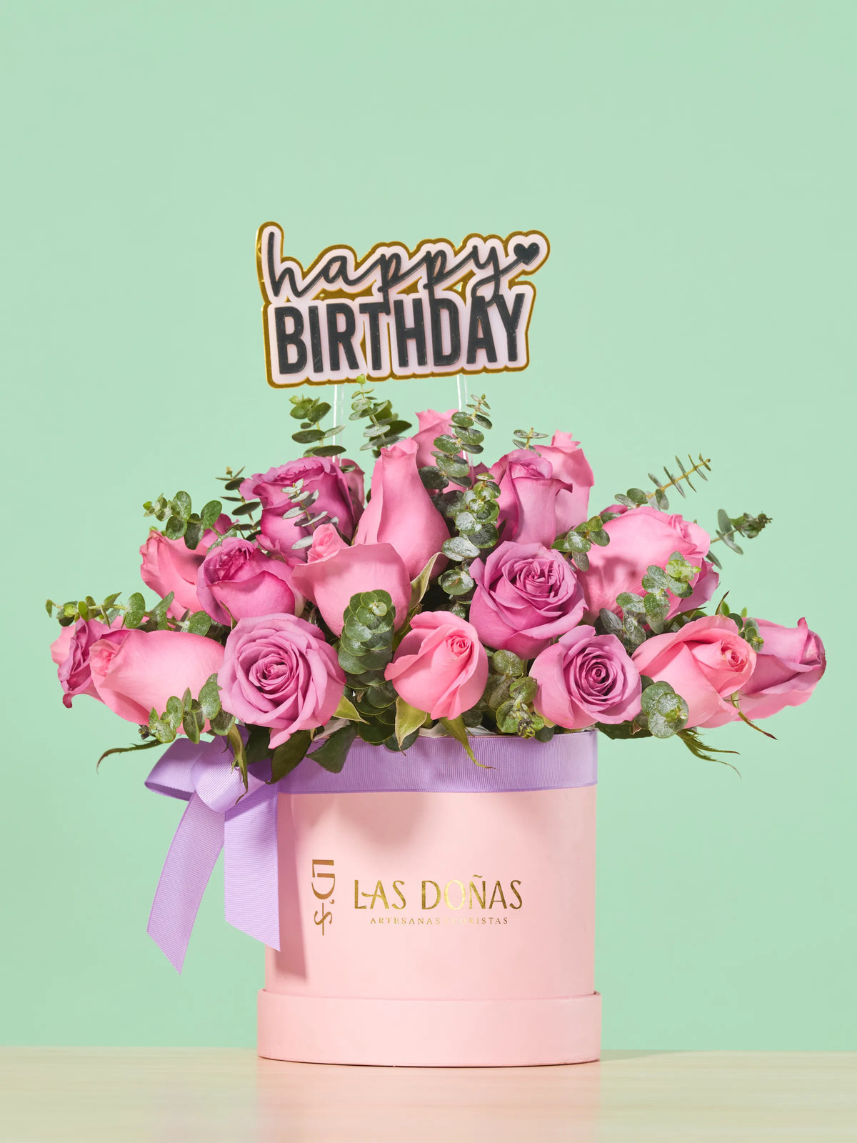 Box de Rosas Lilas y Rosadas · Clásico